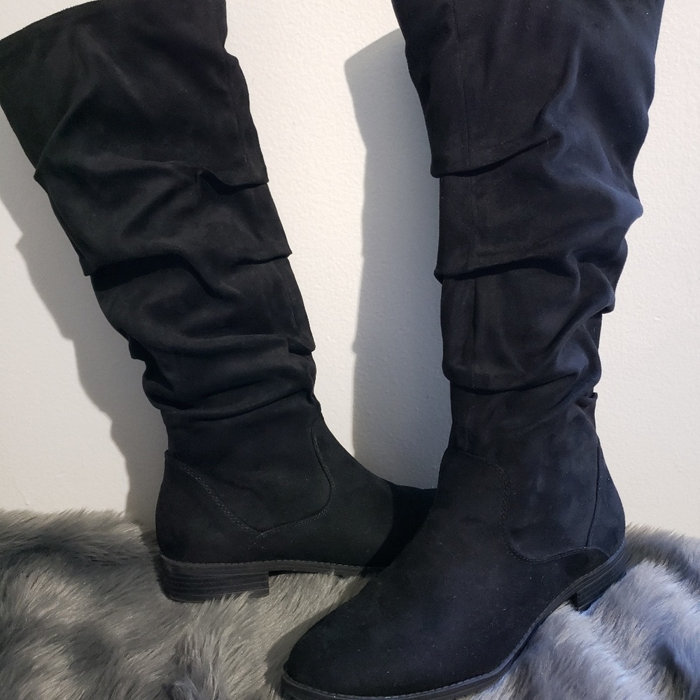 Faux Suede Long Boots